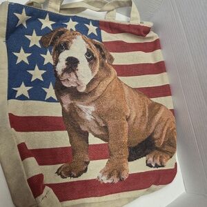 Canvas Tote With Dog Print